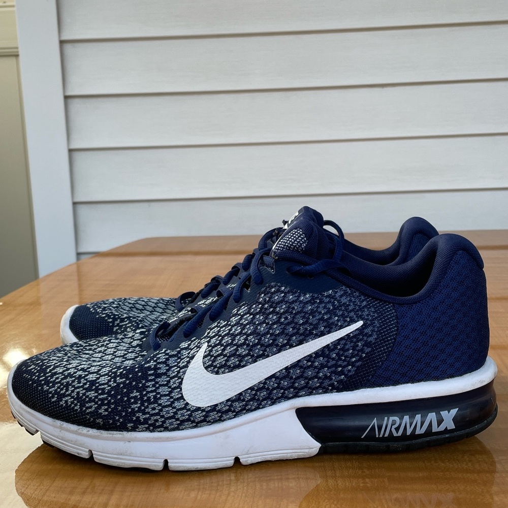 Nike Men’s Air Max Sequence 2 Blue and White Running Shoes Size 12 - Picture 8 of 9